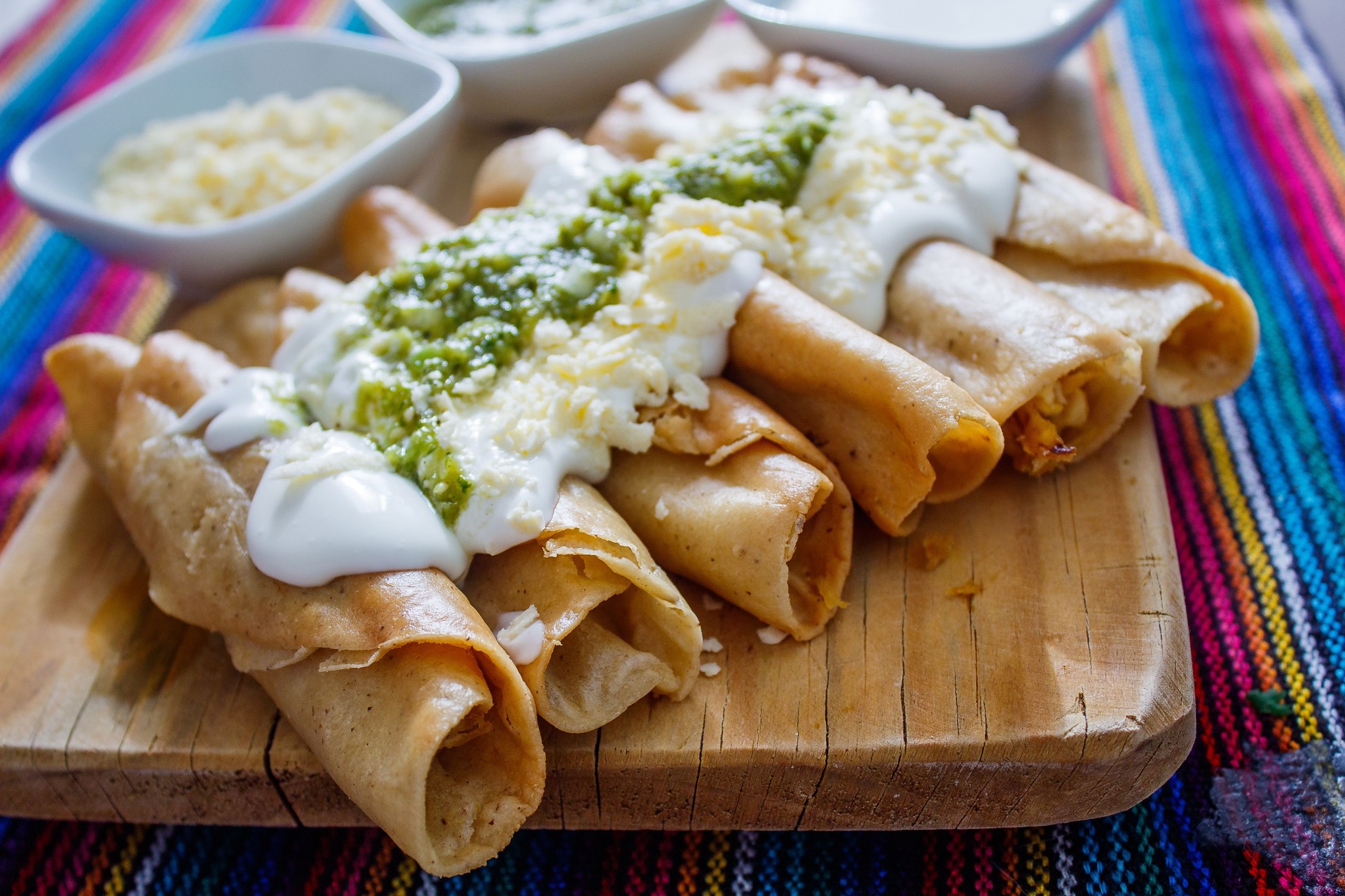 Mexican Fried chicken tacos with mexican crema and green salsa